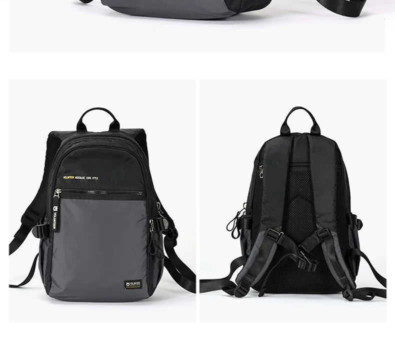 Volunteer Backpack for Men 2023 New Fashionable Large Capacity High Quality Laptop Waterproof Travel Casual Bags1801-08