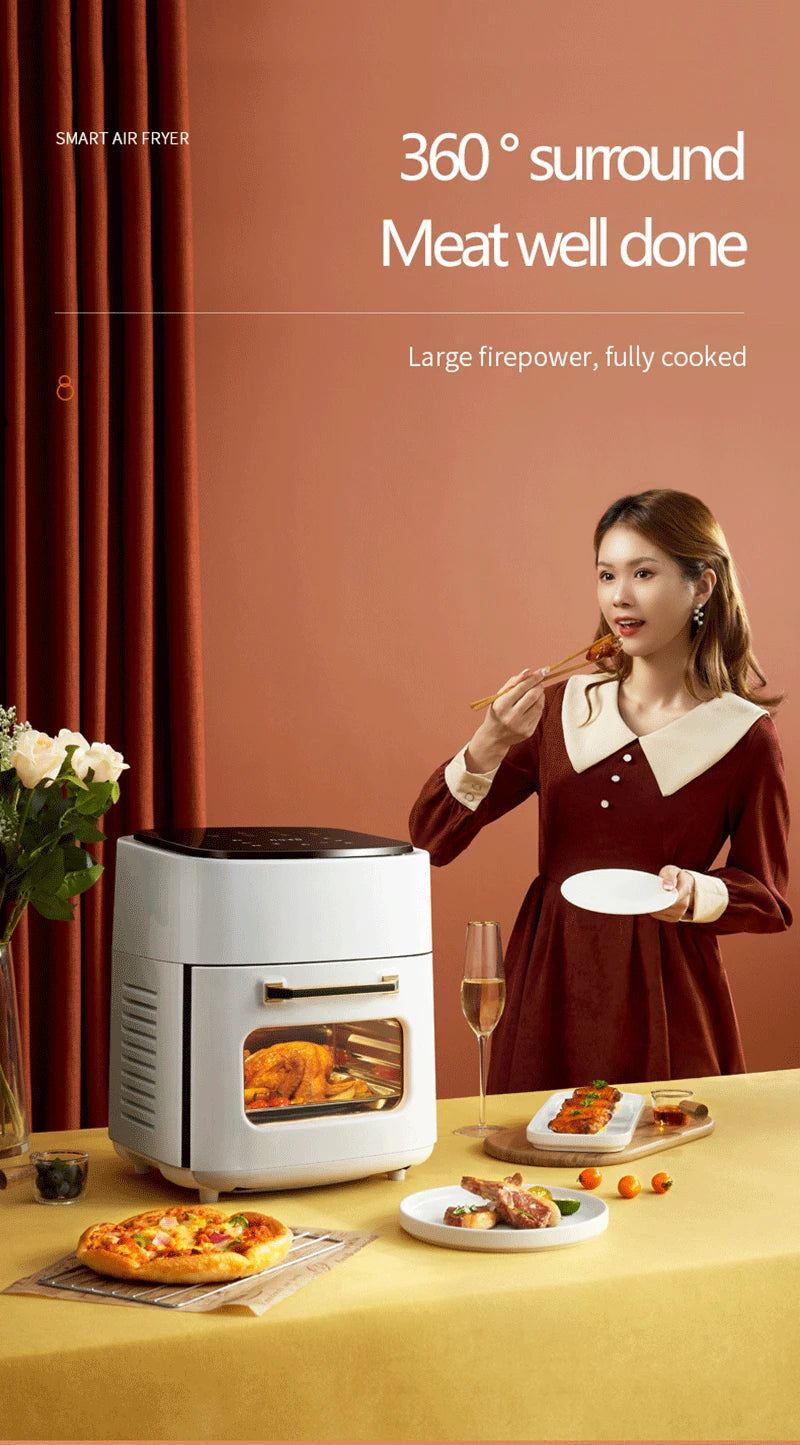 15L Large Multifunction Digital Air Fryer Without Oil Electric Oven, Dehydrator, Oven Touch Screen Fryer Viewable Window