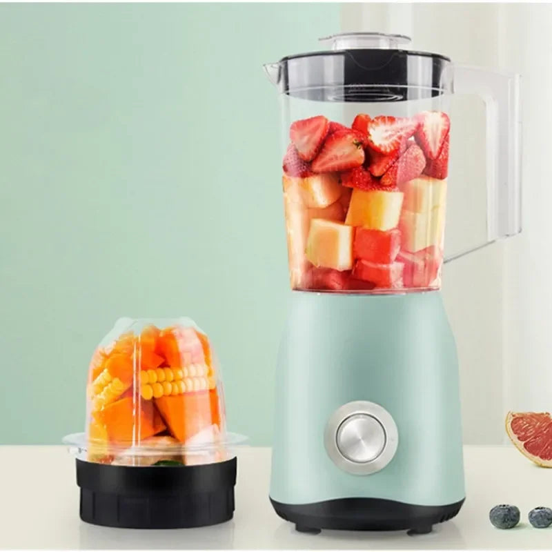 2-in-1 1.5L High Power Blender Mixer Electric Juicer Machine Smoothie Blender Food Processor Personal Juice Blender Cup