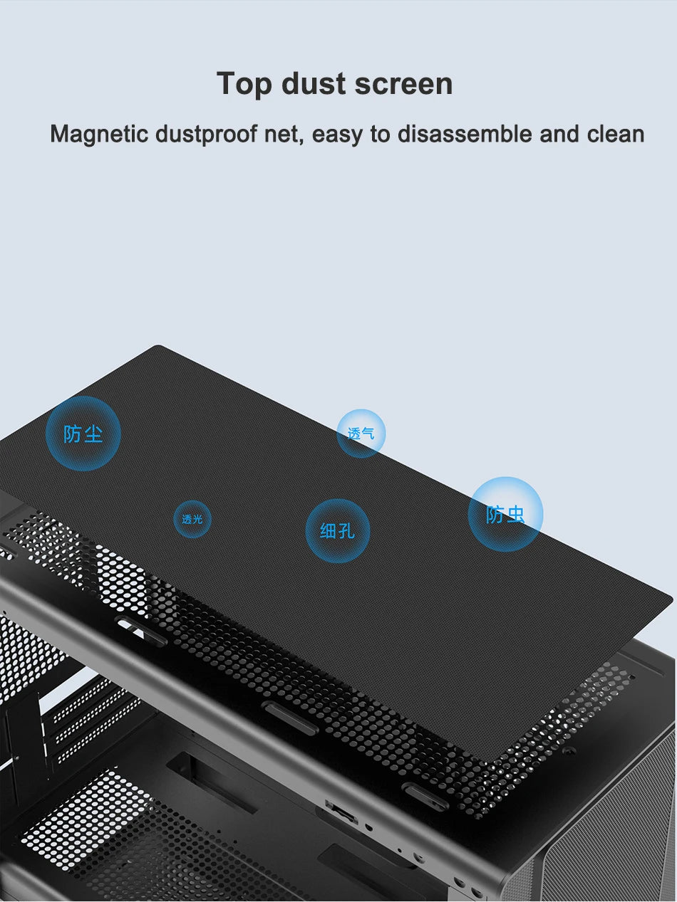 Power Train N1 MATX Desktop Case Vertical Glass Side Transparent Host Shell Support 360 Water-Cooled 420MM Graphics Card