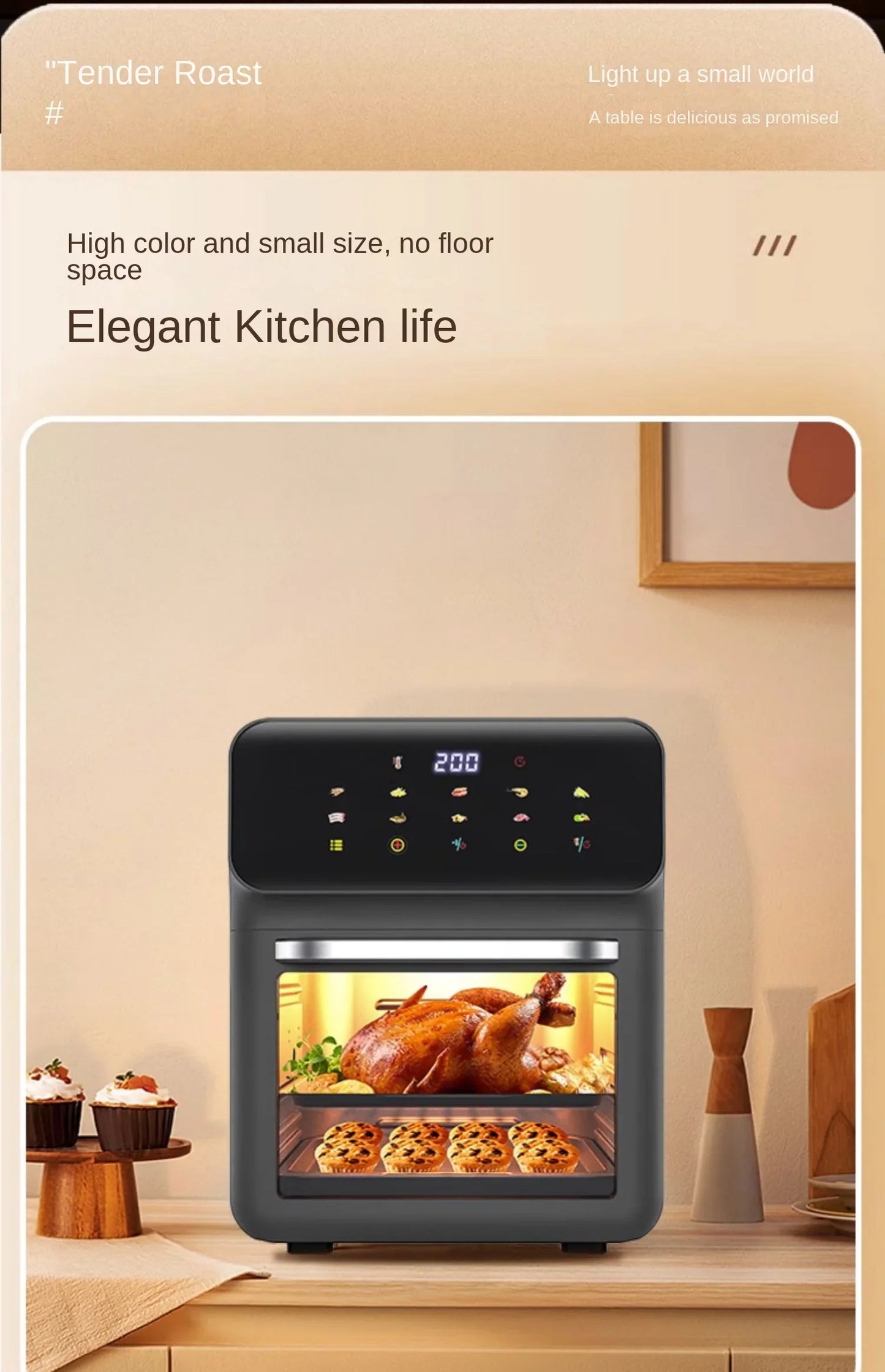 2023 new visible air electric frying pan household large-capacity oven cake pan two-in-one official flagship store