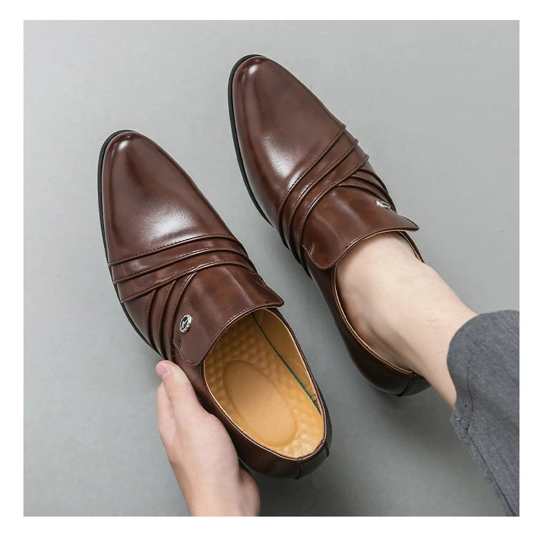 New Business Formal Oxford Shoes for Men Casual Wedding Office Party High Heels Shoes Classic Men Shoes PU Leather Dress Shoes