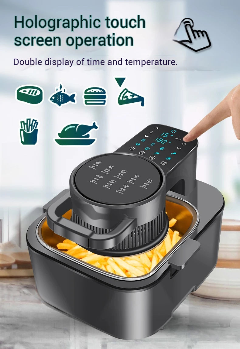 9L Multi functional Home Smart Air Fryer with Large Capacity Touch Screen Reservation Non stick Inner Perspective Oven