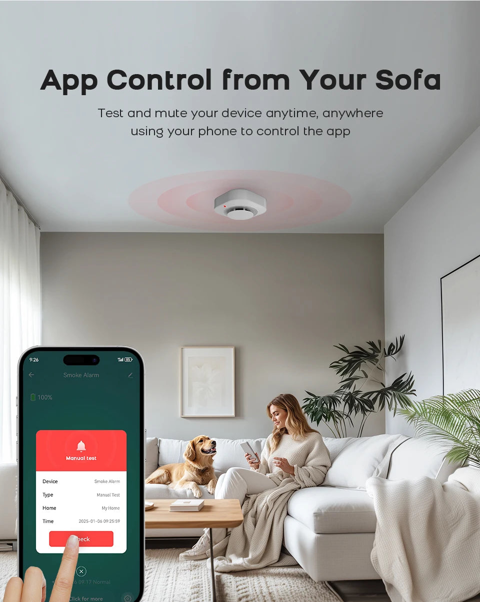 Tuya ZigBee WiFi Smart Smoke Detector Alarm Sensor Home Security Fire Protection For Home Security System Via Smart Life APP