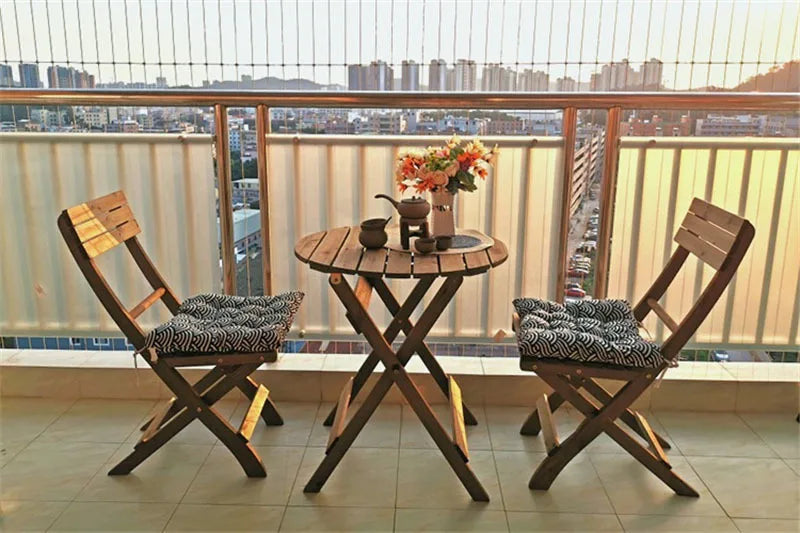Nordic Solid Wood Garden Furniture Sets Patio Furniture Folding Portable Outdoor Garden and Terrace Set Outdoor Table Chair Set