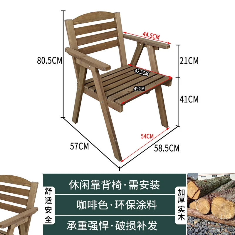 Nordic Solid Wood Garden Furniture Sets Patio Furniture Folding Portable Outdoor Garden and Terrace Set Outdoor Table Chair Set