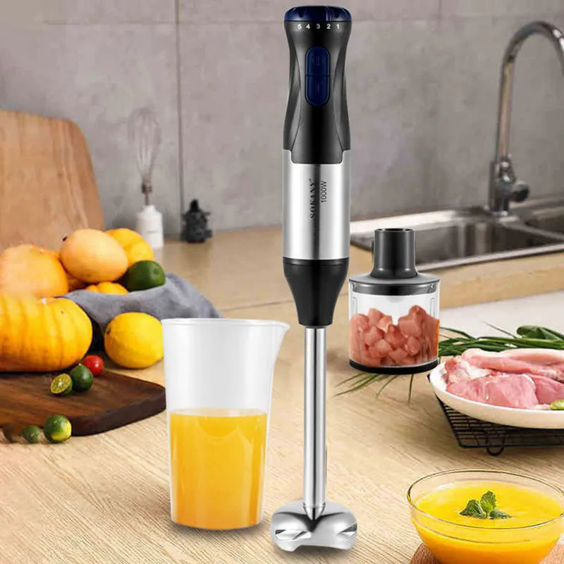 1000W Portable Handheld Electric Blender,4 In 1 Multi-Functional Household Kitchen Electric Mixer,Egg Beater,Food Processors