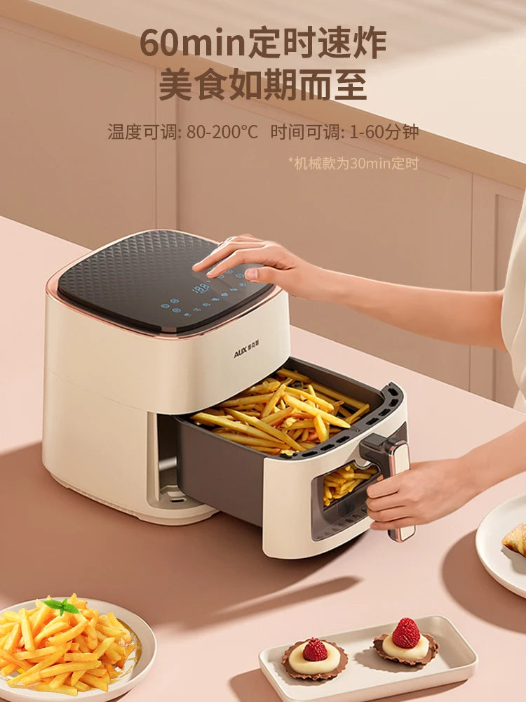 household kitchen Air fryer intelligent large-capacity visual no-turn-over oil-free multi-functional electric oven machine new