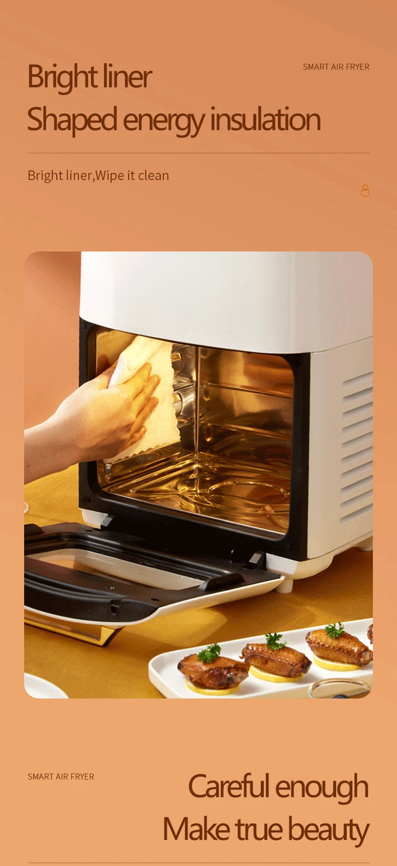 15L Large Multifunction Digital Air Fryer Without Oil Electric Oven, Dehydrator, Oven Touch Screen Fryer Viewable Window