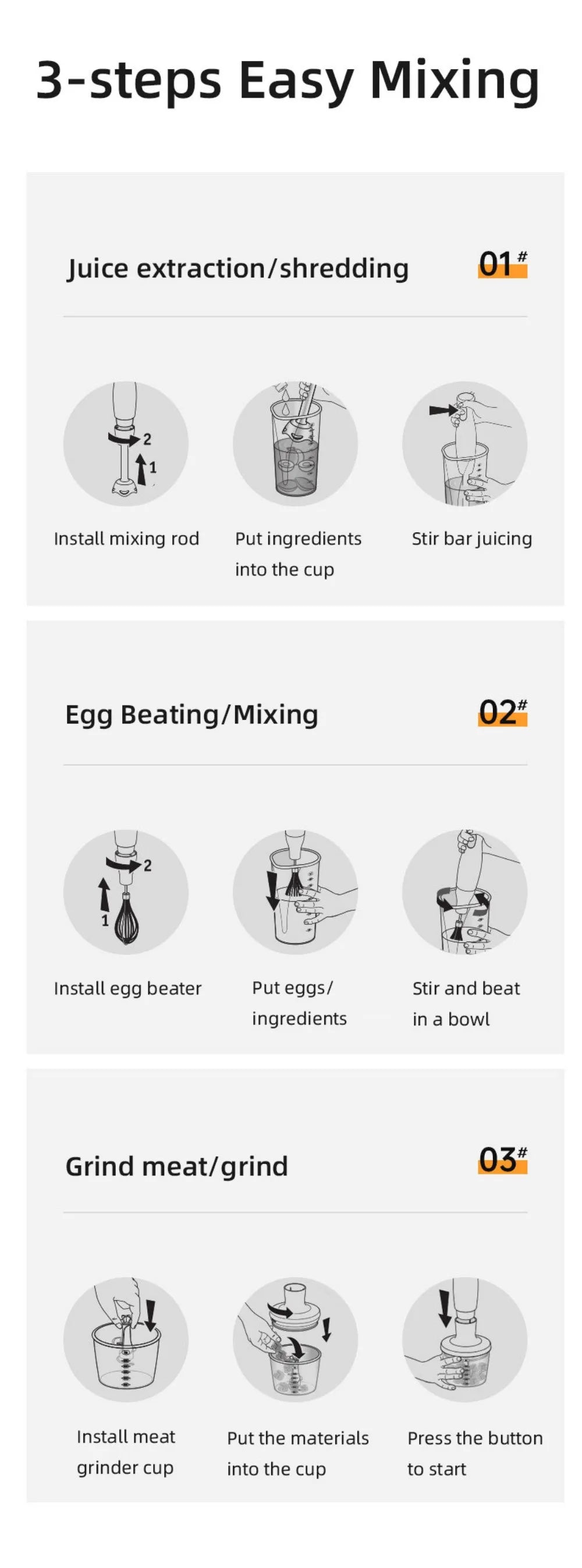 1000W Portable Handheld Electric Blender,4 In 1 Multi-Functional Household Kitchen Electric Mixer,Egg Beater,Food Processors