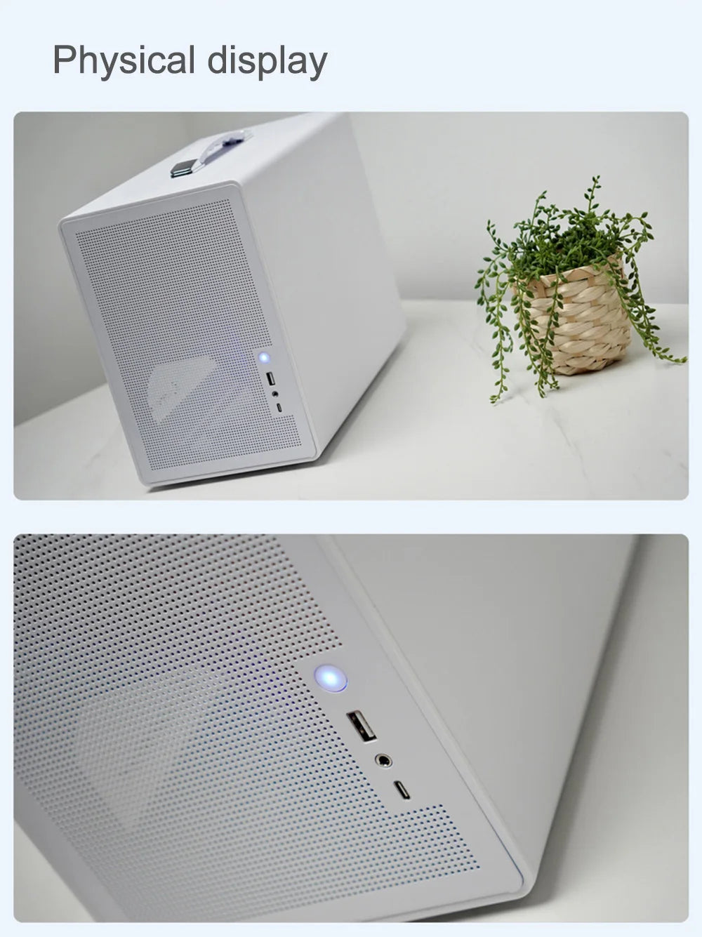 Power Train P60 Desktop MATX Case Handheld Portable Mesh Version PC Small Chassis Supports 350mm Graphics Card Type-C Interface