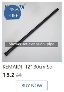KEMAIDI Matte Black Rainfall Shower Faucet Set Single Lever Bathtub Shower Systerm with Shower Shelf Hot Cold Water Mixer Faucet