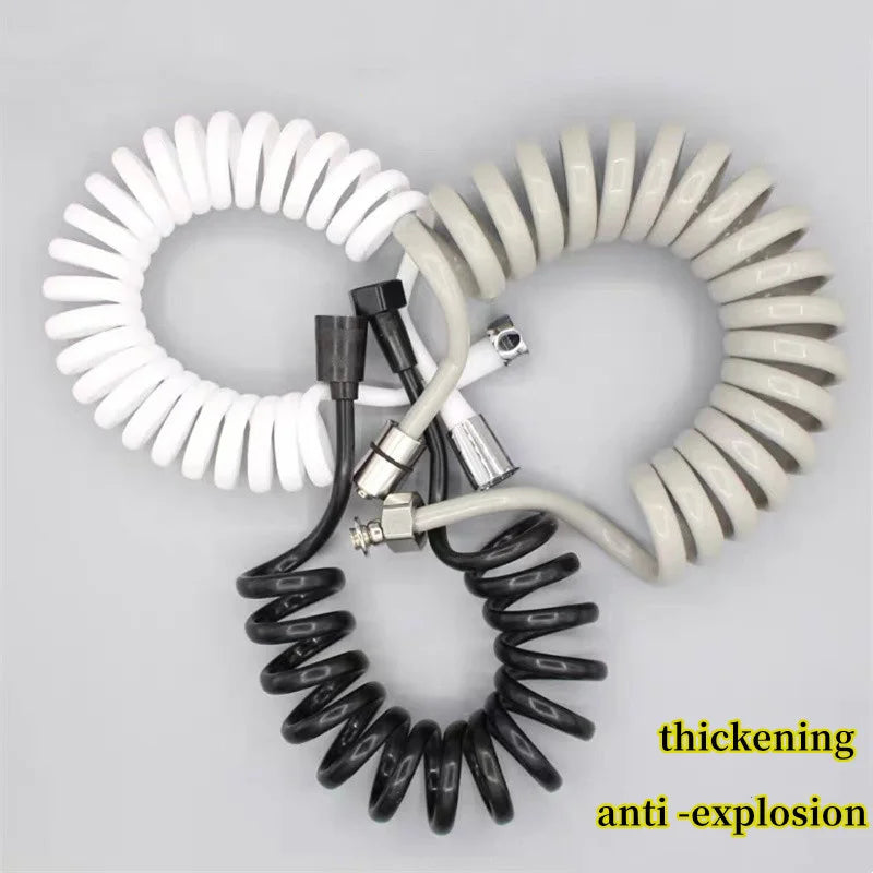 1.5/2m Telephone Line Style Spring Flexible Shower Hose Water Plumbing Toilet Bidet Sprayer Gun Connect Pipe Bathroom Accessorie