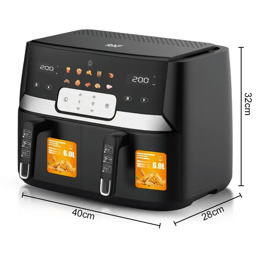 In Stock 12L Digital Double Drawer Multicooker with Air Fryer Air Fryer Tongs Air Fryer Cooking Guide Uk