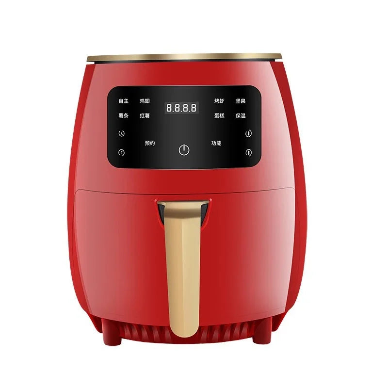 New Air Fryer Household Iarge Capacity French Fries Machine Multifunctional Electric Fryer 6L 1200W