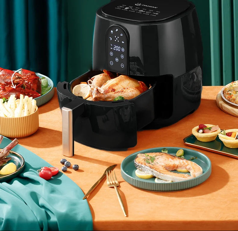 4.5L 6L Smart Electric Air Fryer Large Capacity Automatic Household Multi 360°Baking LED Touchscreen Deep Fryer Without Oil