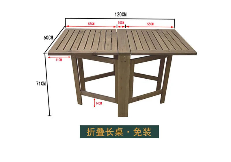 Nordic Solid Wood Garden Furniture Sets Patio Furniture Folding Portable Outdoor Garden and Terrace Set Outdoor Table Chair Set