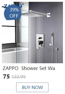 ZAPPO Brushed Gold Bathroom Bathtub Shower Set Waterfall Mixer Tap Wall Mount Solid Brass Shower Systerm w/Handheld Shower Head