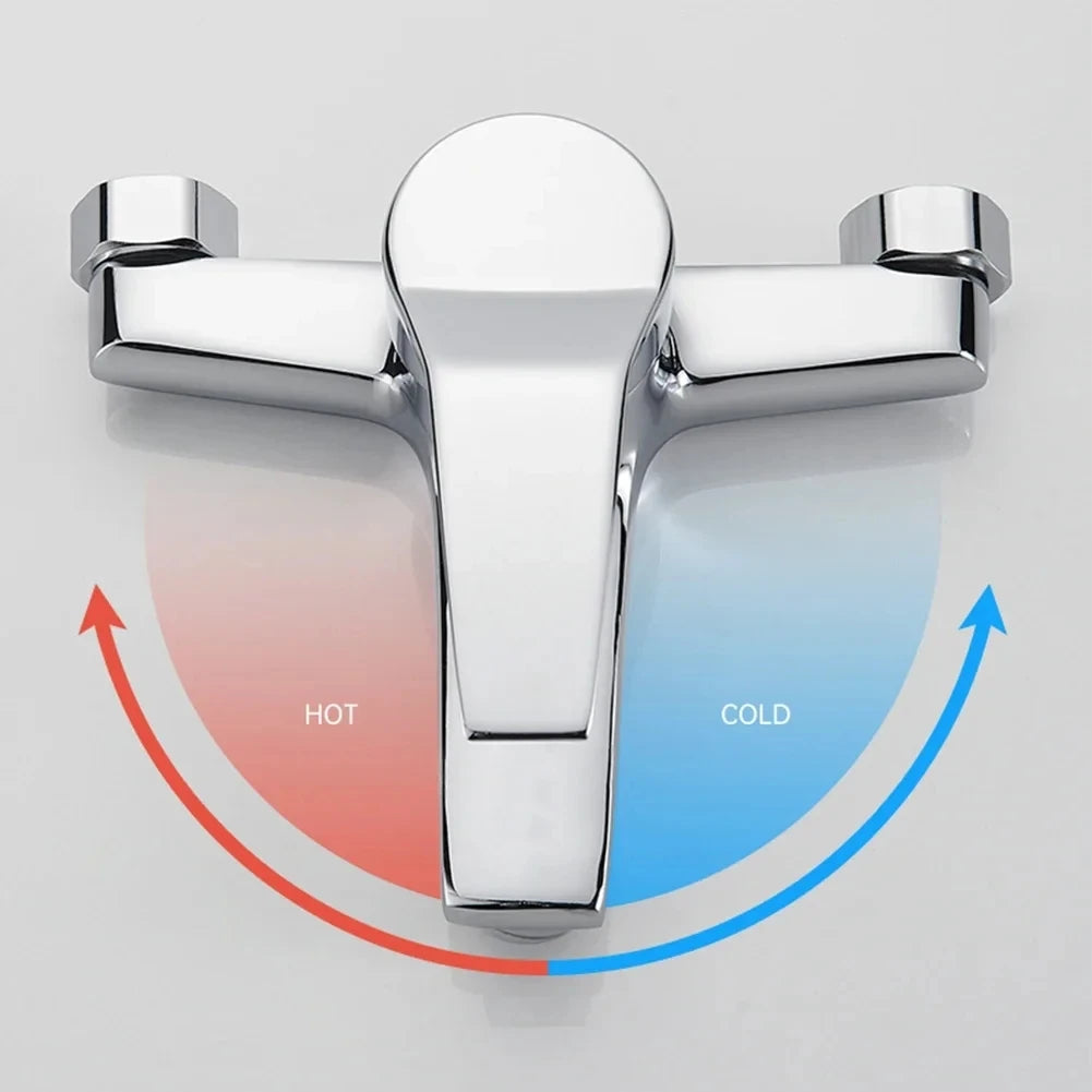 Household Multi-Function Faucet Zinc Alloy Wall Mounted Hot Cold Water Dual Spout Mixer Tap For Bathroom Shower Accessories