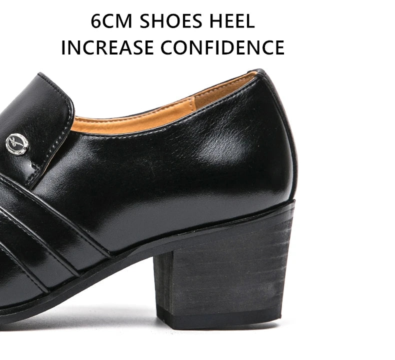 New Business Formal Oxford Shoes for Men Casual Wedding Office Party High Heels Shoes Classic Men Shoes PU Leather Dress Shoes