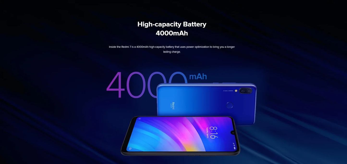 Original Xiaomi Redmi 7 smartphone 4000mAh Fingerprint Dual SIM used phone
