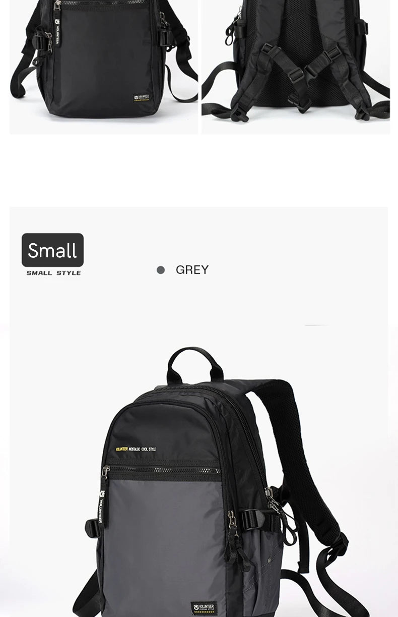 Volunteer Backpack for Men 2023 New Fashionable Large Capacity High Quality Laptop Waterproof Travel Casual Bags1801-08