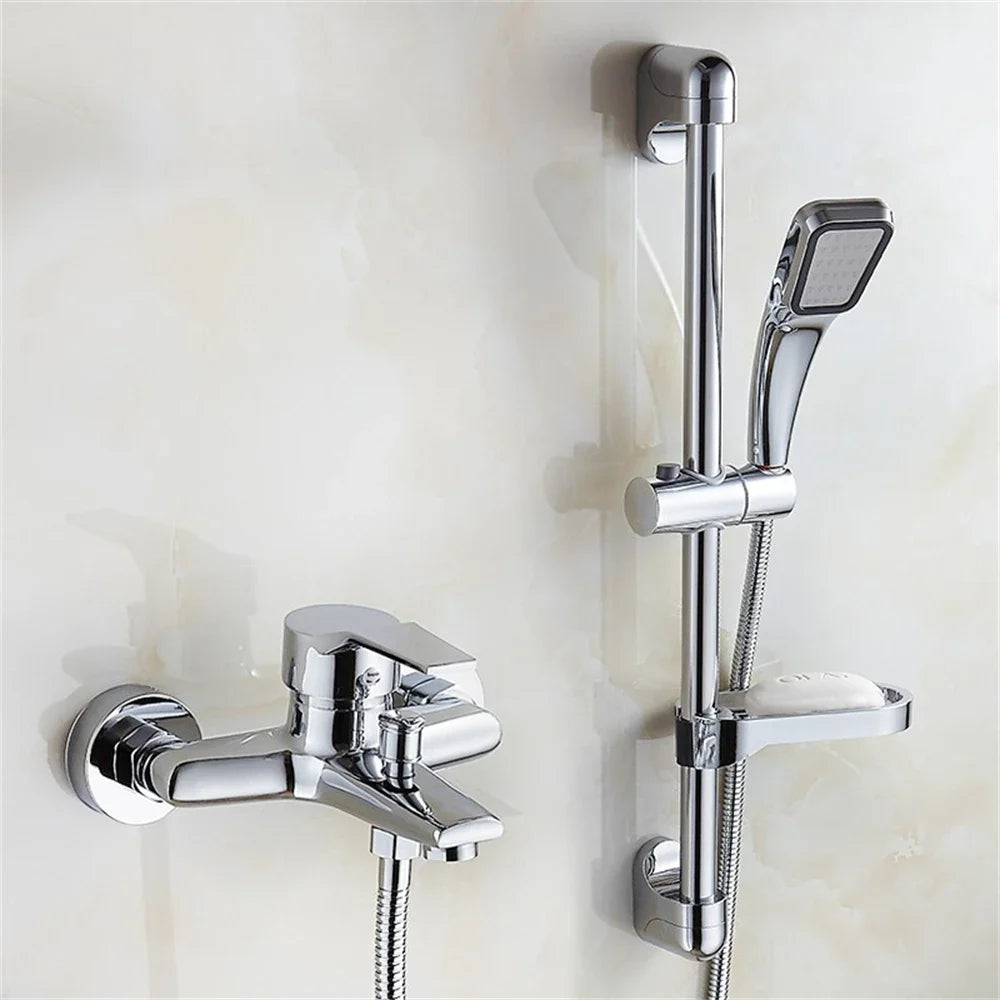 Household Multi-Function Faucet Zinc Alloy Wall Mounted Hot Cold Water Dual Spout Mixer Tap For Bathroom Shower Accessories