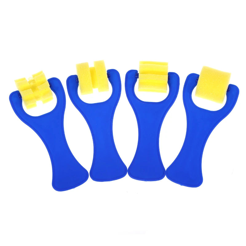 4Pcs Kids Painting Sponge Kids Early Learning Sponge Painting Kit Child Paint Set 30 Pieces Sponge Drawing Shapes Paint Brushes
