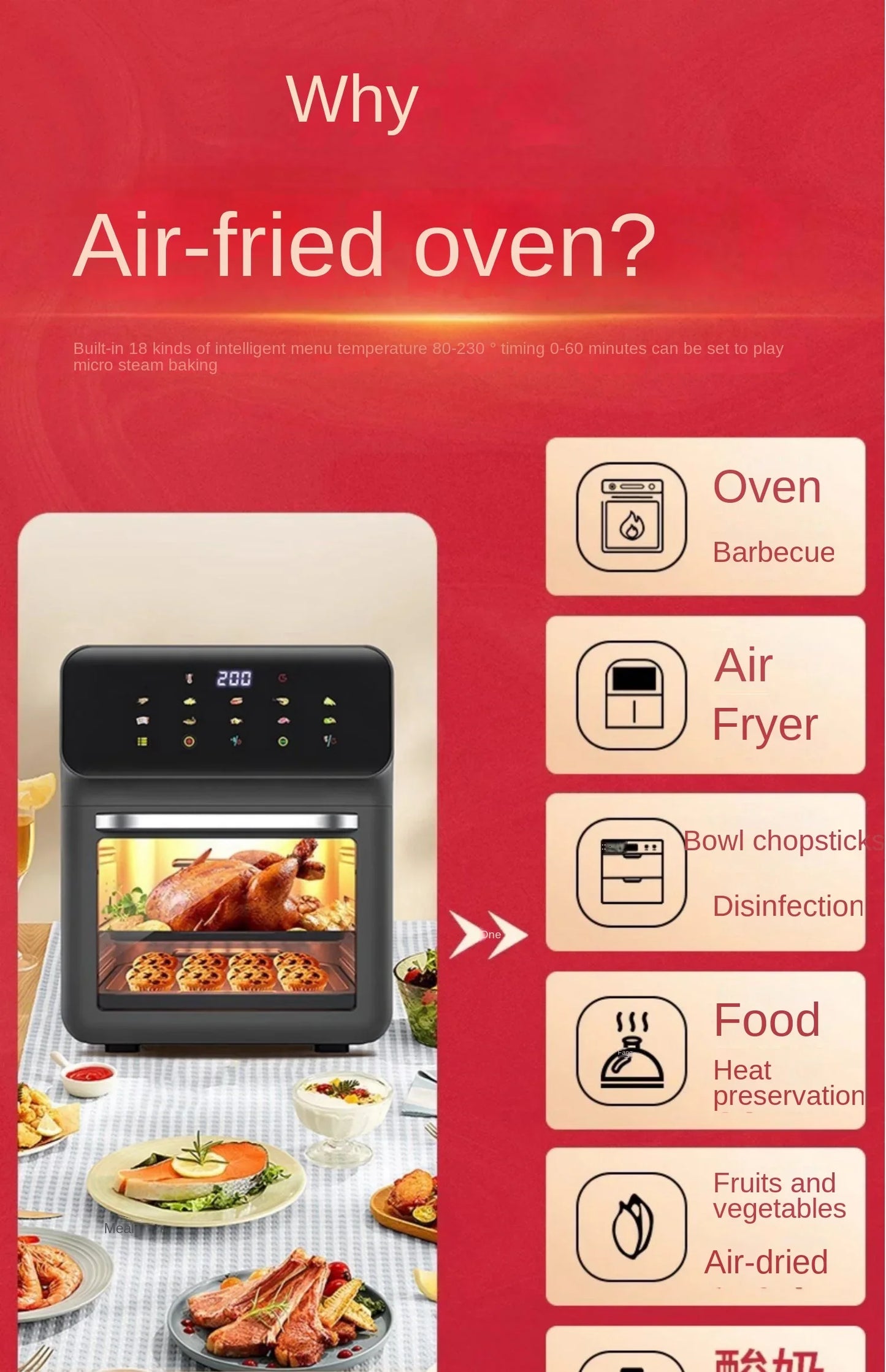 2023 new visible air electric frying pan household large-capacity oven cake pan two-in-one official flagship store