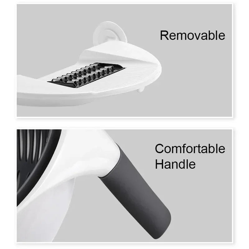 Multifunctional 2 In 1 Vegetable Slicer Cutter Chopper Fruit Strainer Basket Spiralizer Grater Food Peeler Mandoline Shredder