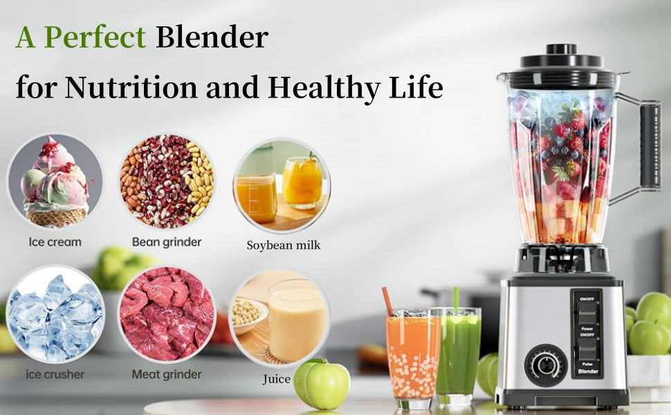 Table Blender Mixer Juicer Smoothie Maker 6in1 3L Container Food Processor BlenderMixer for Ice Nut Fruit Multi funtion