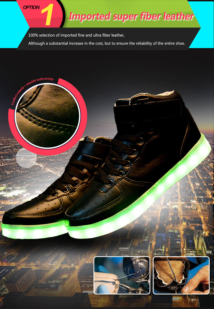 High quality Men LED shoes autumn winter glowing shoes for adults silver/gold fashion Lover casual shoes dropshipping