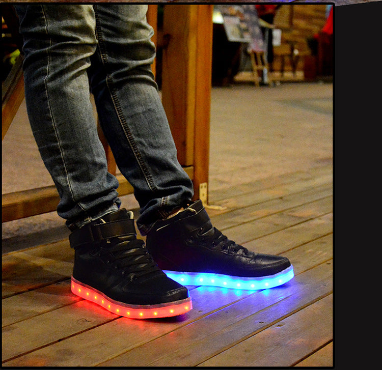High quality Men LED shoes autumn winter glowing shoes for adults silver/gold fashion Lover casual shoes dropshipping
