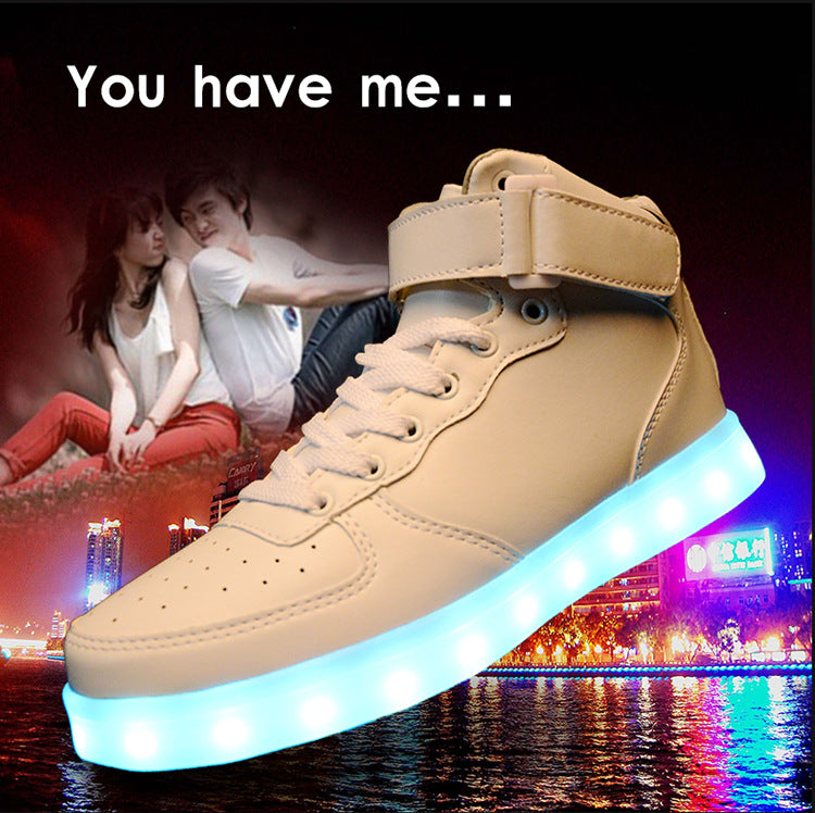High quality Men LED shoes autumn winter glowing shoes for adults silver/gold fashion Lover casual shoes dropshipping