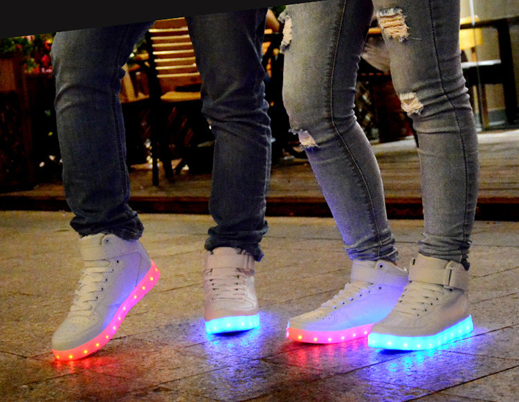 High quality Men LED shoes autumn winter glowing shoes for adults silver/gold fashion Lover casual shoes dropshipping