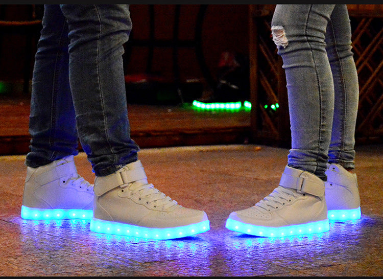 High quality Men LED shoes autumn winter glowing shoes for adults silver/gold fashion Lover casual shoes dropshipping