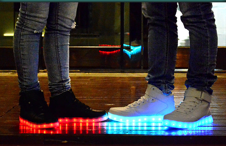 High quality Men LED shoes autumn winter glowing shoes for adults silver/gold fashion Lover casual shoes dropshipping