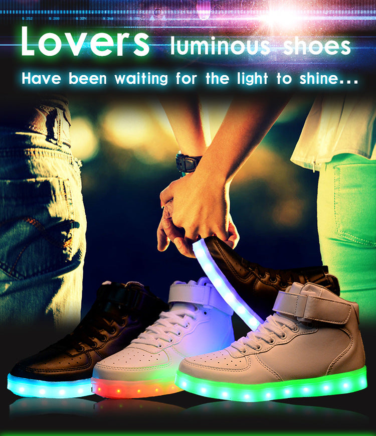 High quality Men LED shoes autumn winter glowing shoes for adults silver/gold fashion Lover casual shoes dropshipping