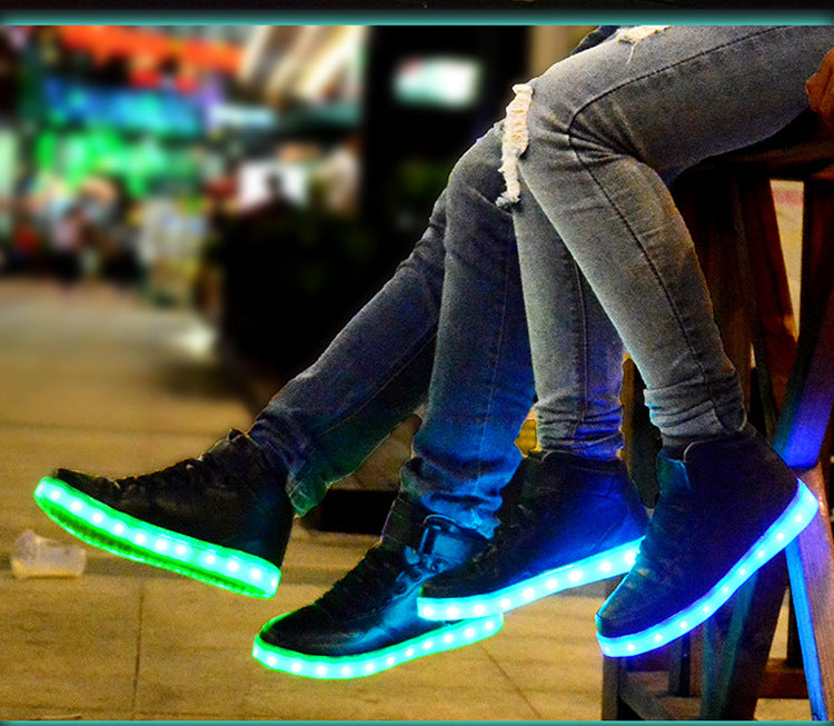 High quality Men LED shoes autumn winter glowing shoes for adults silver/gold fashion Lover casual shoes dropshipping