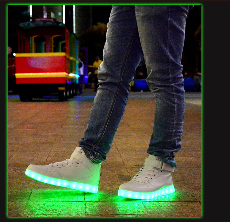 High quality Men LED shoes autumn winter glowing shoes for adults silver/gold fashion Lover casual shoes dropshipping
