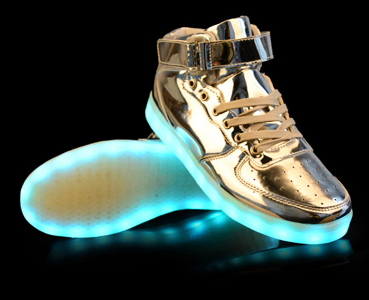 High quality Men LED shoes autumn winter glowing shoes for adults silver/gold fashion Lover casual shoes dropshipping