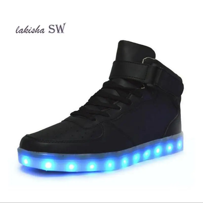 High quality Men LED shoes autumn winter glowing shoes for adults silver/gold fashion Lover casual shoes dropshipping