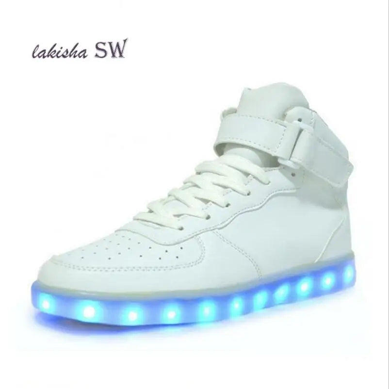 High quality Men LED shoes autumn winter glowing shoes for adults silver/gold fashion Lover casual shoes dropshipping