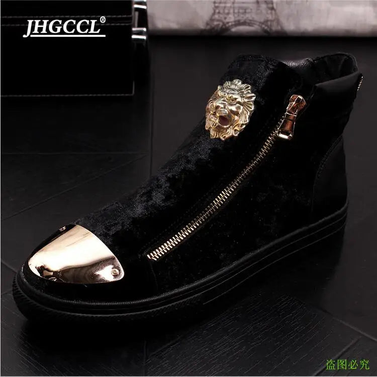 New breathable casual shoes Luxury loafers Solid rubber velvet zipper non-leather casual shoes