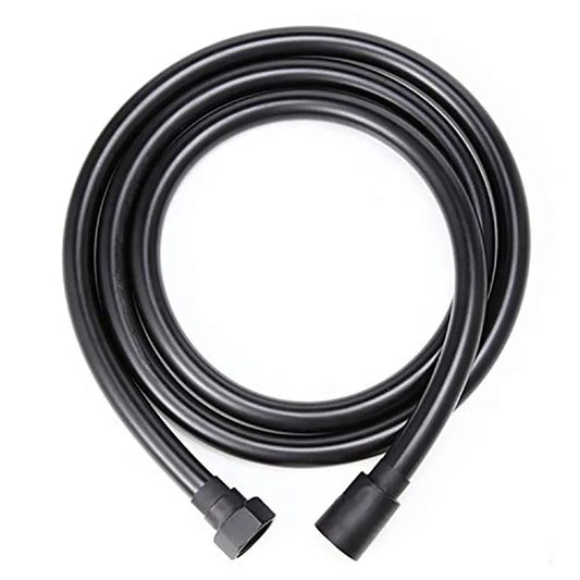 PVC High Pressure Silver & Black  Smooth Shower Hose For Bath Handheld  Head Flexible   360° rotation