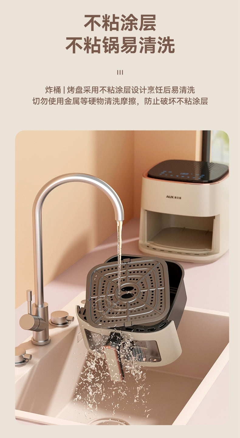 household kitchen Air fryer  intelligent large-capacity visual no-turn-over oil-free multi-functional electric oven machine  new
