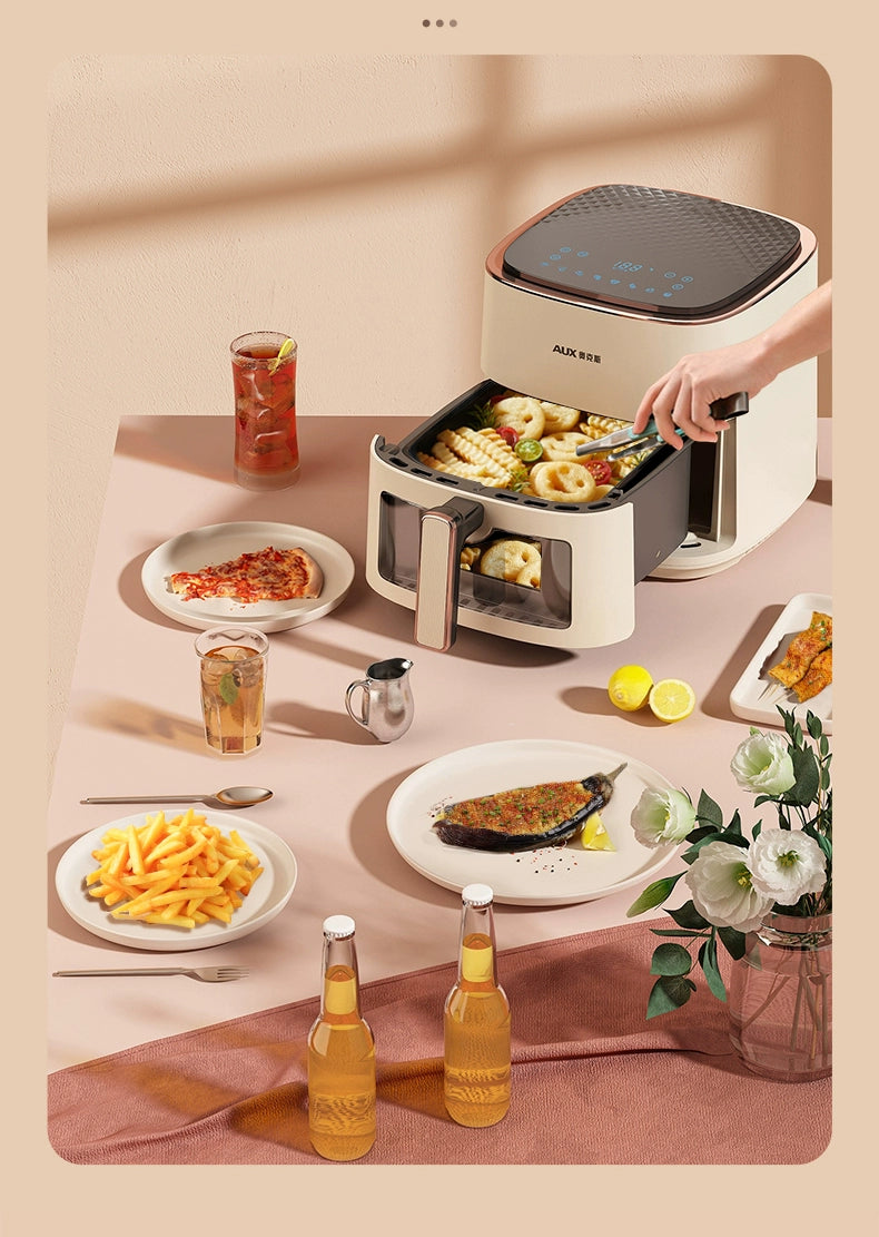 household kitchen Air fryer  intelligent large-capacity visual no-turn-over oil-free multi-functional electric oven machine  new