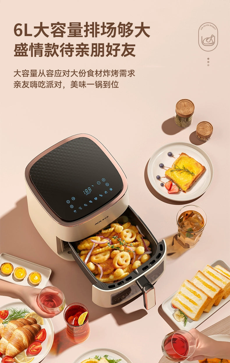 household kitchen Air fryer  intelligent large-capacity visual no-turn-over oil-free multi-functional electric oven machine  new