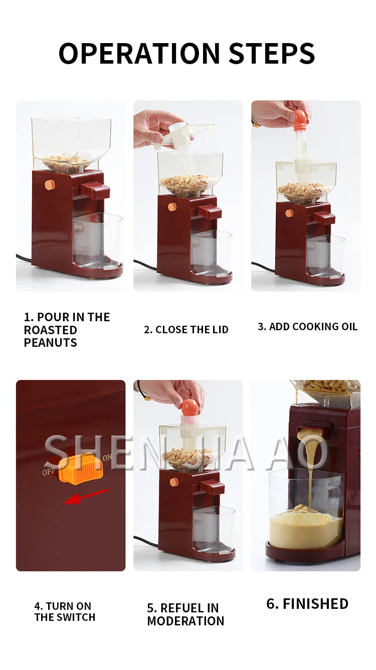 Household Electric Peanut Butter Making Machine Cooking Grinder Household Small Grinder Sesame Paste Machine Food Processor