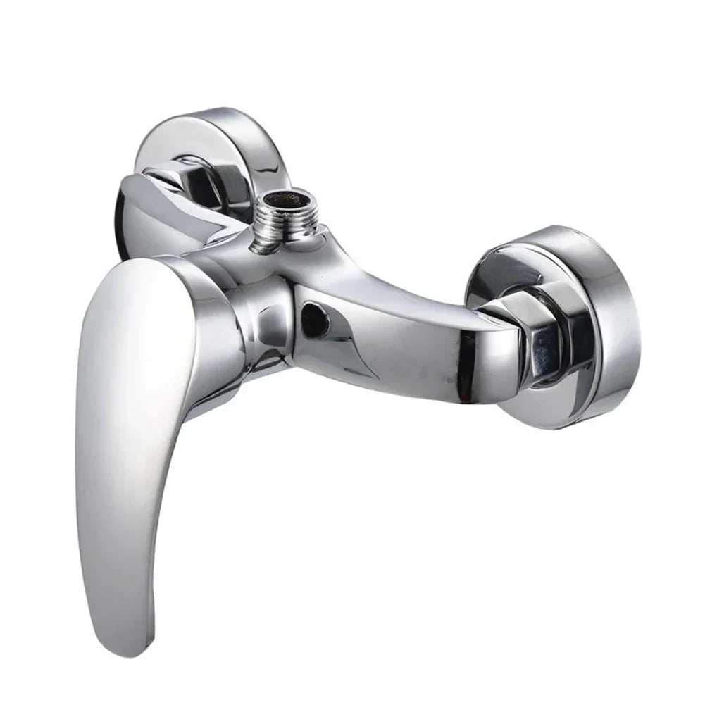 Wall-mounted Shower Faucet Bathroom Bathtub Chrome Finish Mixer Faucet Replacement Shower Tap Silver High Quality